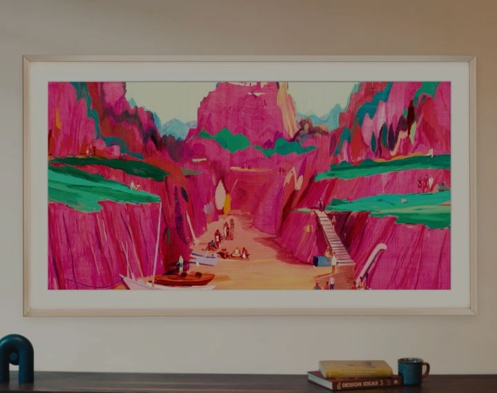 Er wordt een schitterend kunstwerk weergegeven op The Frame.